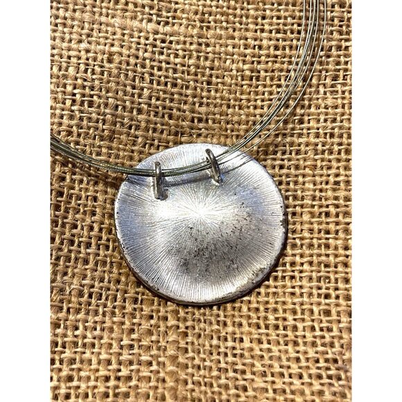 Handcrafted Lila Rowe Gold Textured Pendant Necklace With Adjustable Chain - Picture 7 of 8